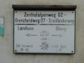 Markierung Weitwanderweg in Blumau an der Grenze zum Burgenland